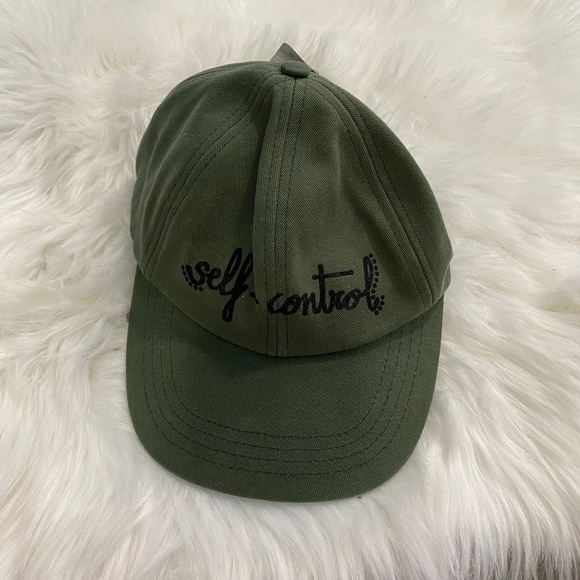 Zara Adjustable Ball Cap "Self Control". Military Green. One Size - Picture 1 of 6
